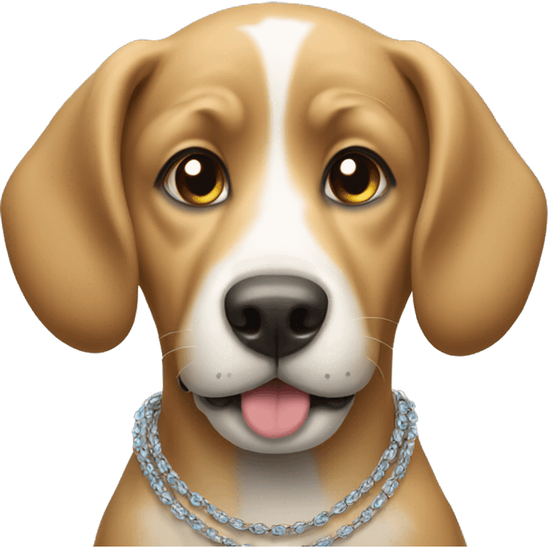 A dog with a necklace emoji