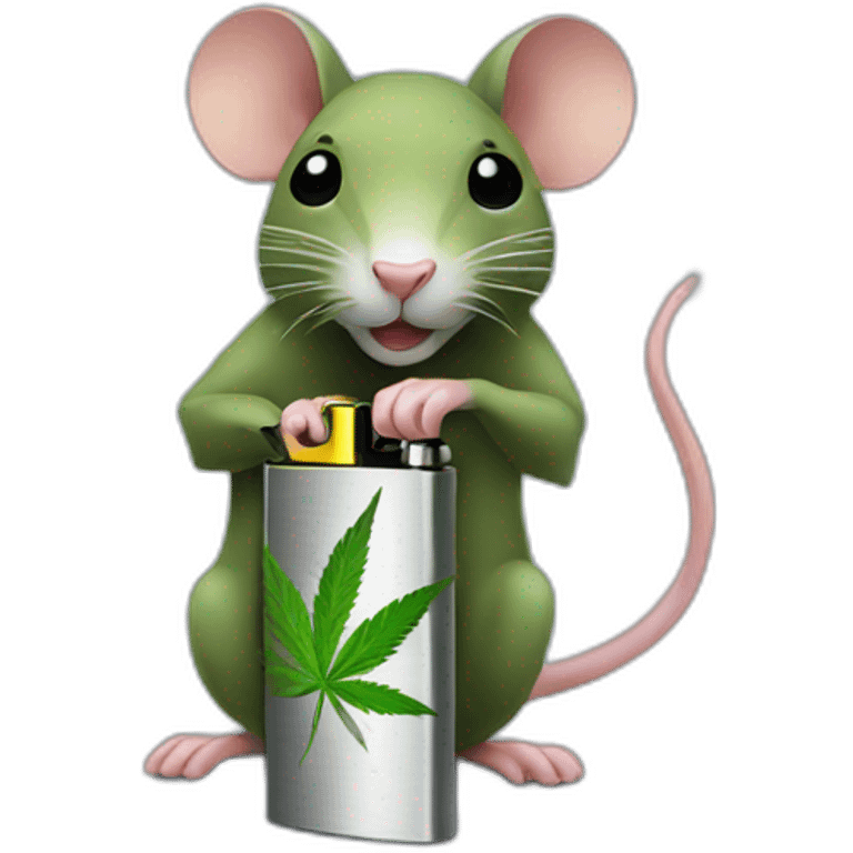 Cannabis rat stealing lighter emoji