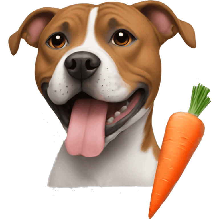 english staffy eating a carrot  emoji