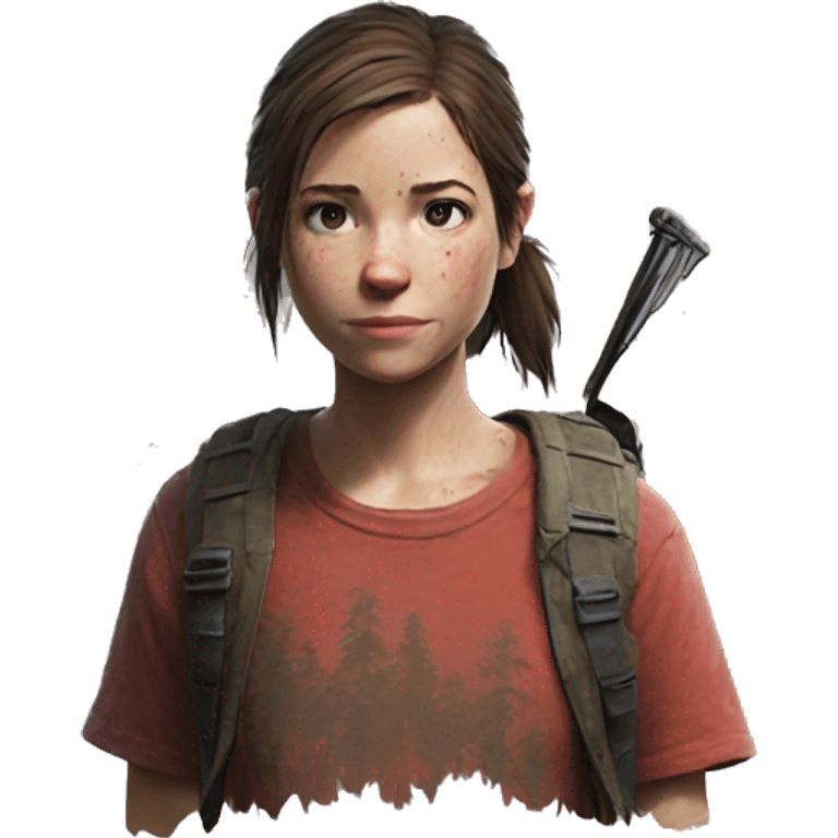 Ellie the last of us red t-shirt emoji