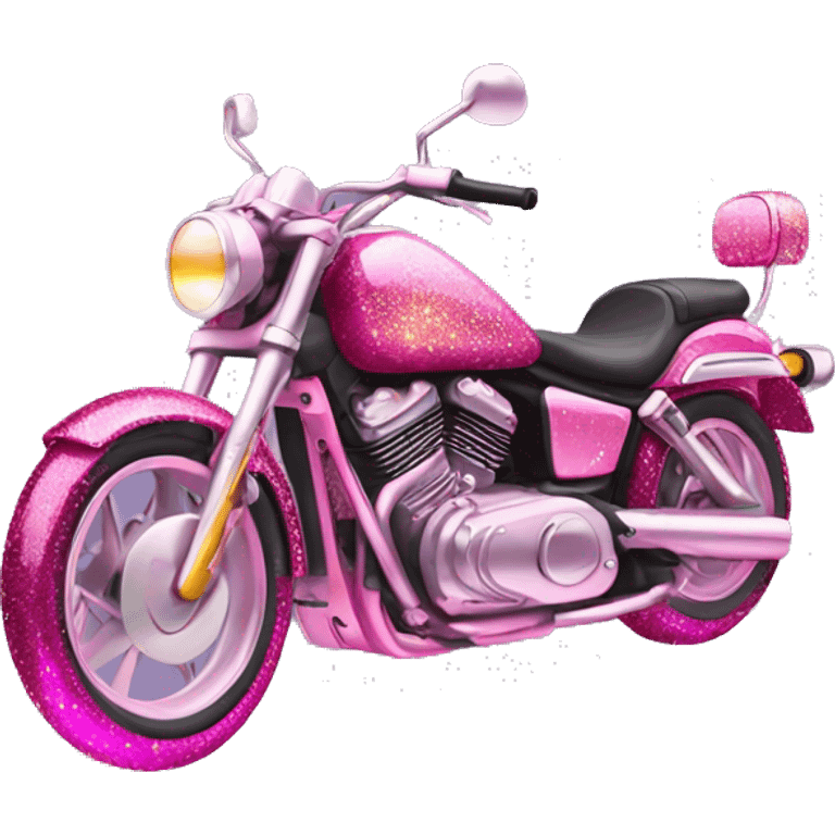 Pink ombre motorcycle with glitter  emoji