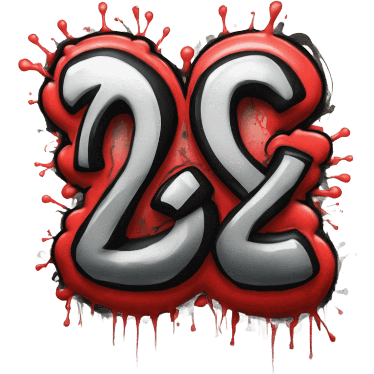 The number 238 graffiti in red and black emoji