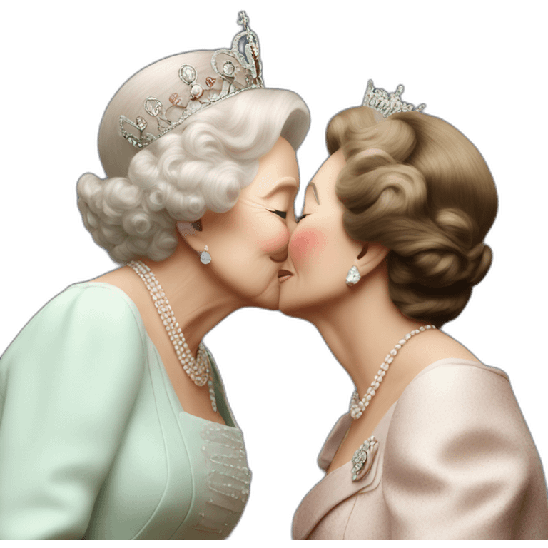 Elisabeth II Kiss another Elisabeth ii emoji