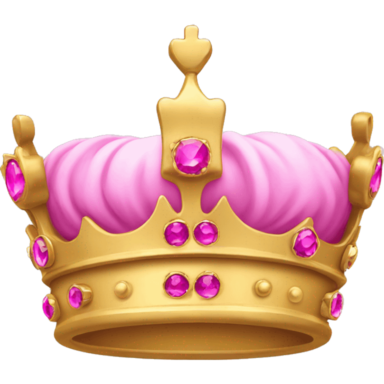 A king’s gold crown with pink jewels emoji