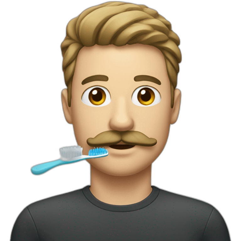 man with toothbrush mustache emoji