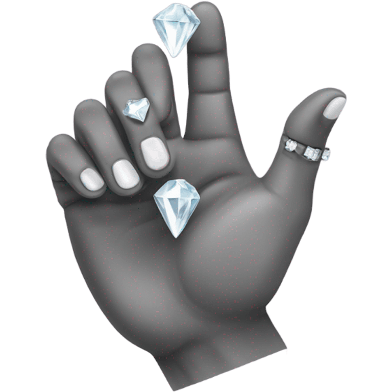 Two hands touching at the thumbs and index fingers to create a diamond emoji