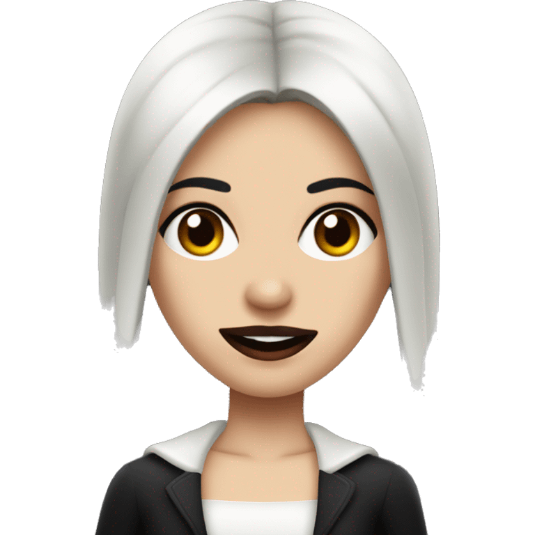 Menina gótica de franja vampira emoji