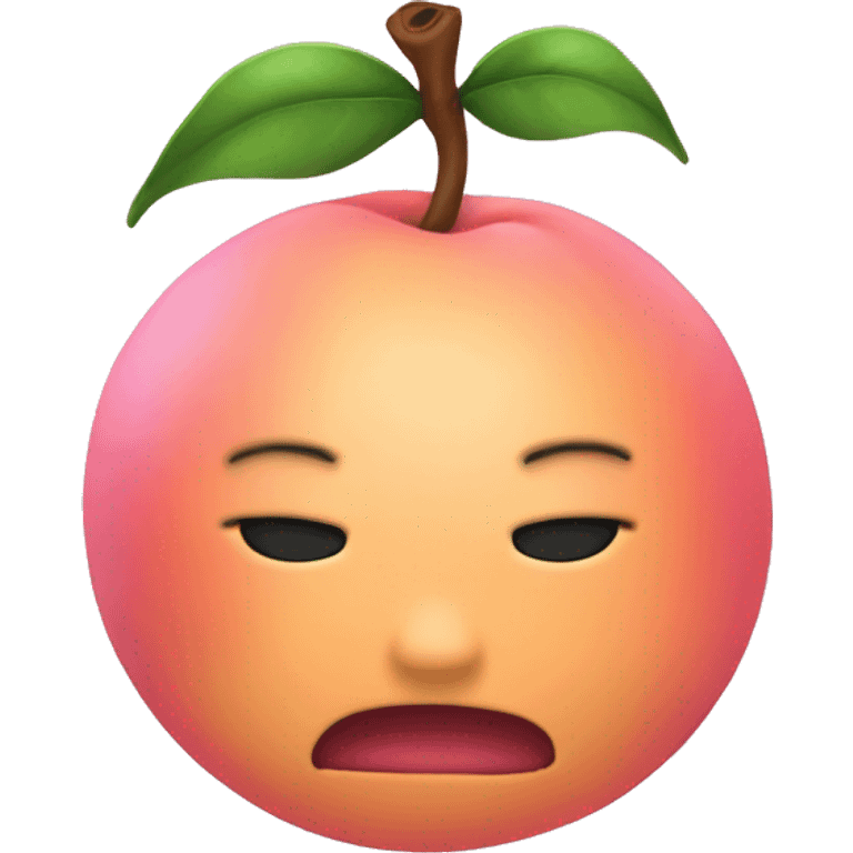 Peach with no face with a pink bow tied around it  emoji