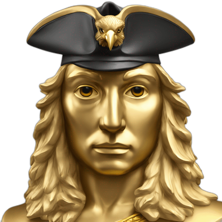 statue golden eagle with napoleon tricorne hat emoji