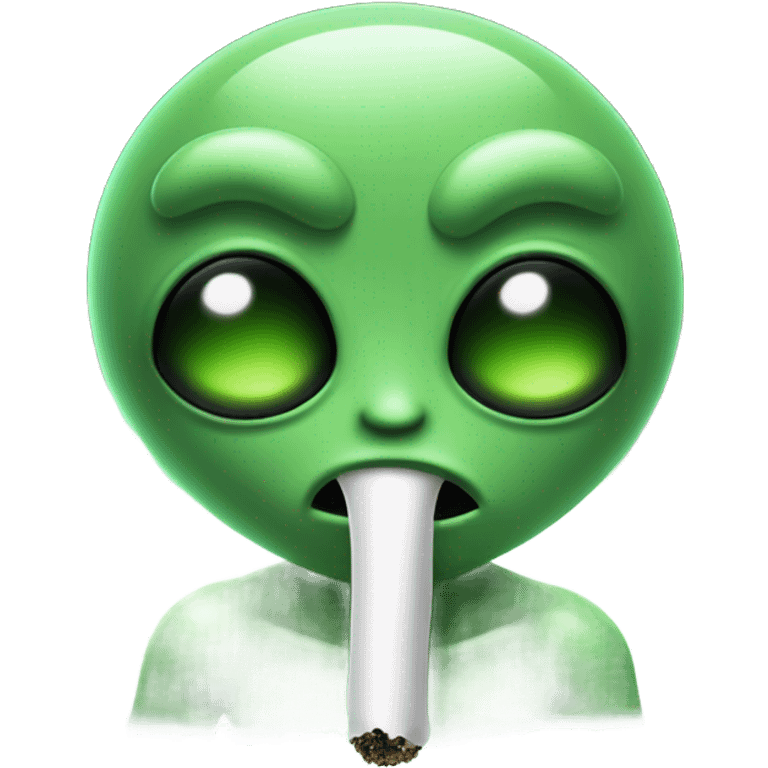 alien smoking weed emoji