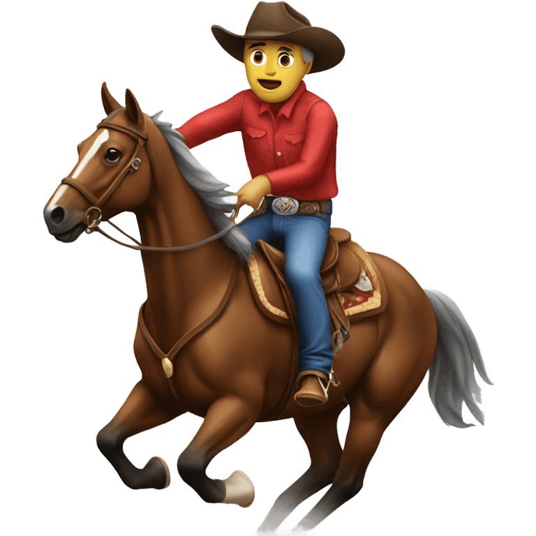 Cowboy on a racehorse  emoji