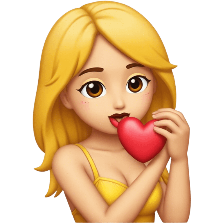 chica mandando beso emoji