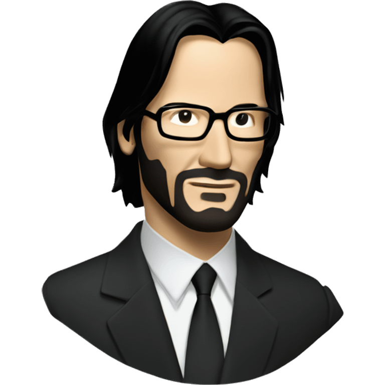 Keanu Reeves in glasses from Matrix emoji