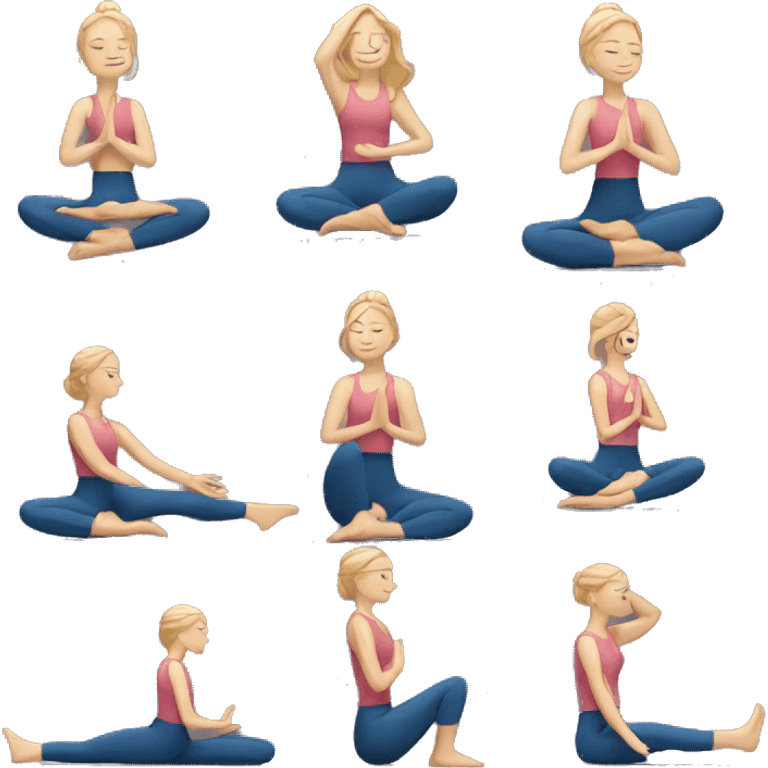 one white woman sitting in yoga pose emoji