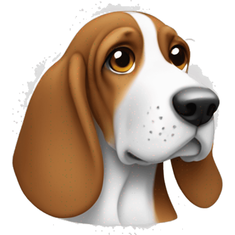 Beagle basset hound with white face emoji