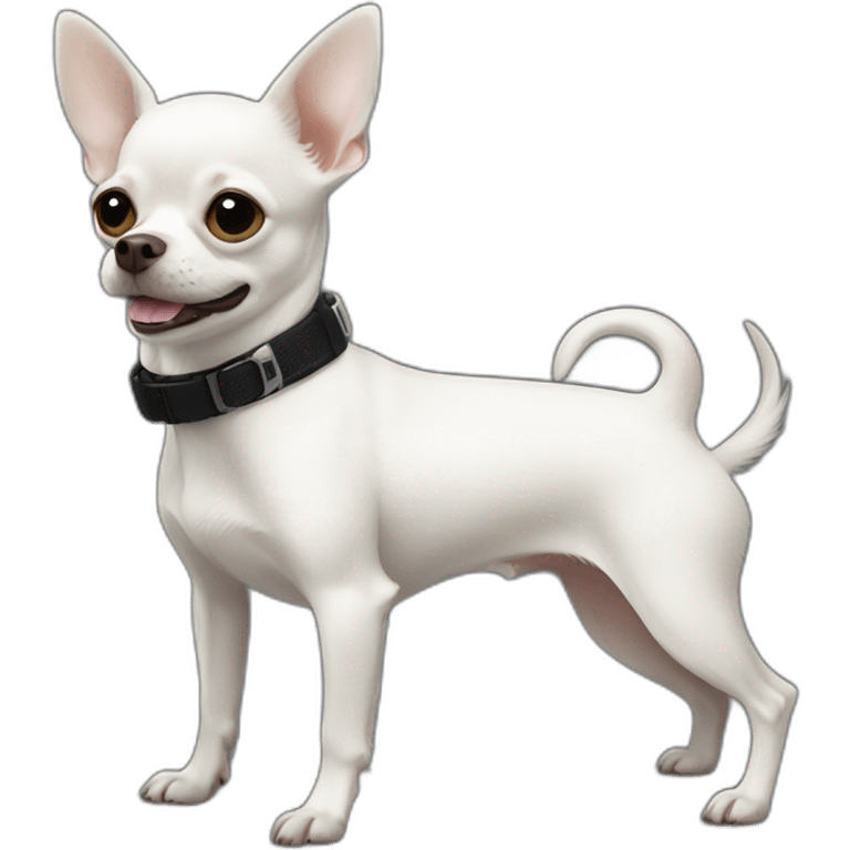 white chihuahua on black scooter emoji