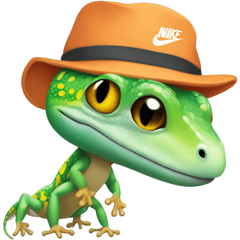 Gecko wearing a nike hat emoji