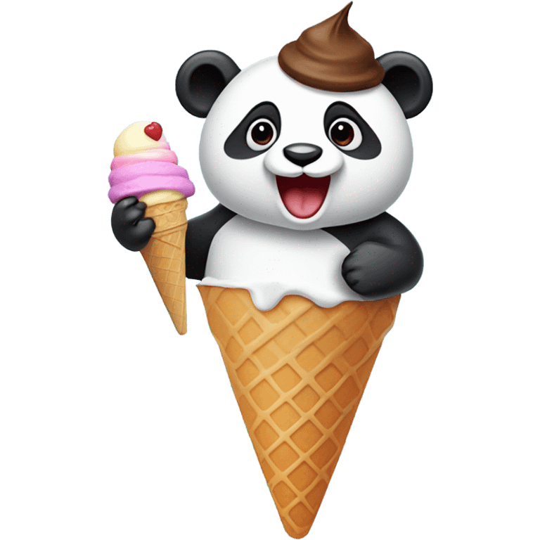 Panda eating ice cream emoji