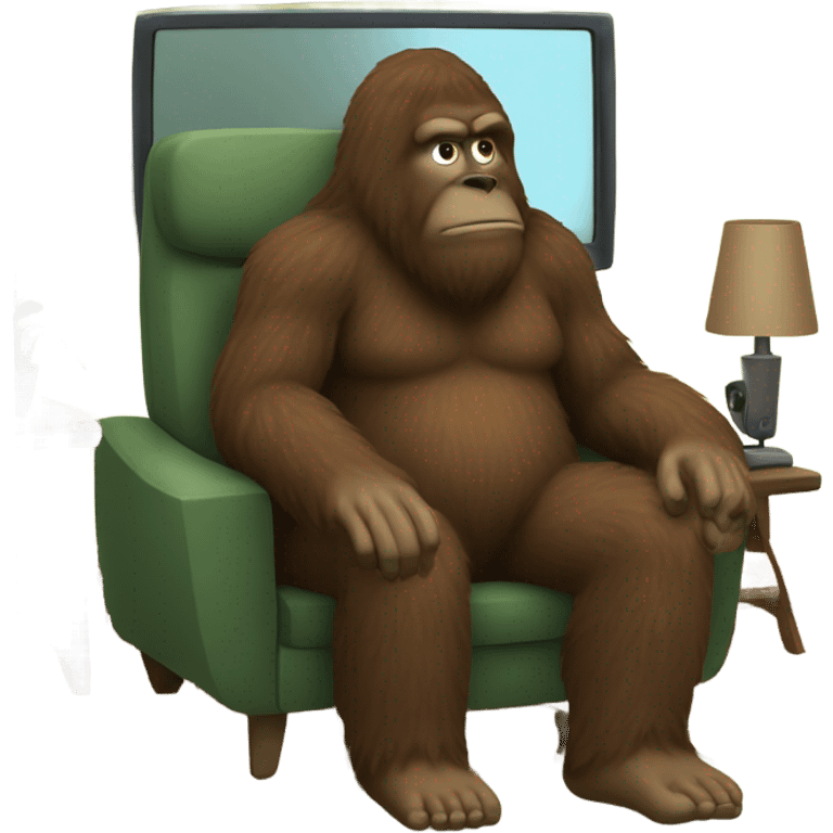 Bigfoot watching tv emoji