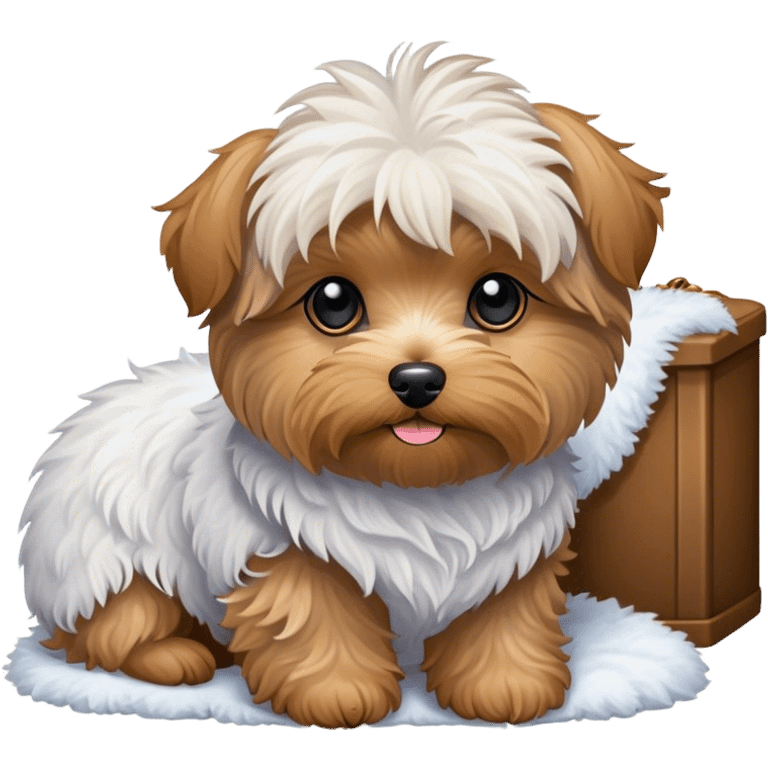 Yorkiepoo  in cozy indoor setting emoji