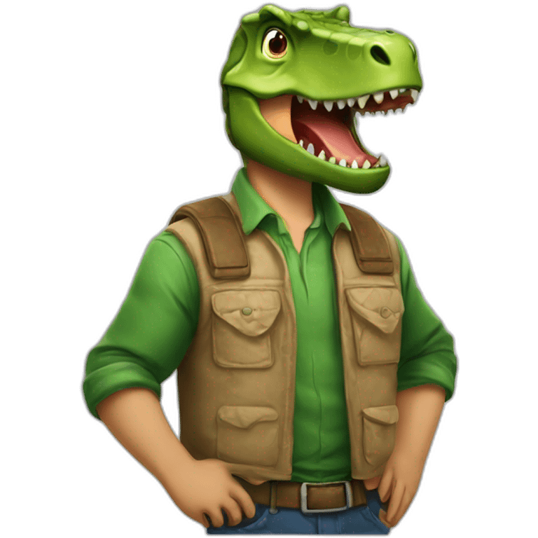 Dinosaure sur homme emoji