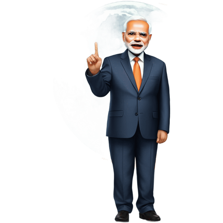 Narender modi on moon emoji