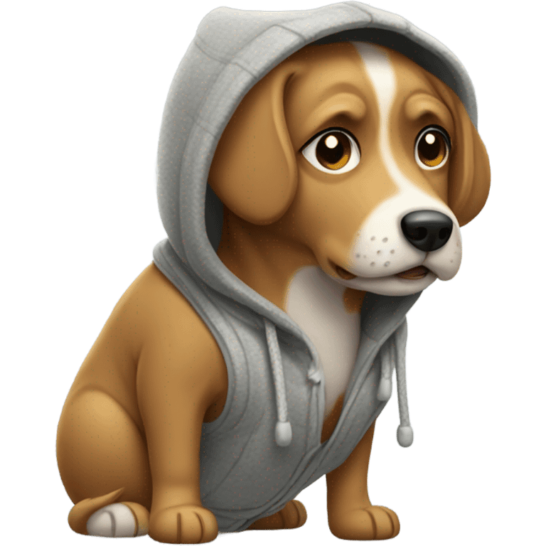 Dog wearing hoodie emoji