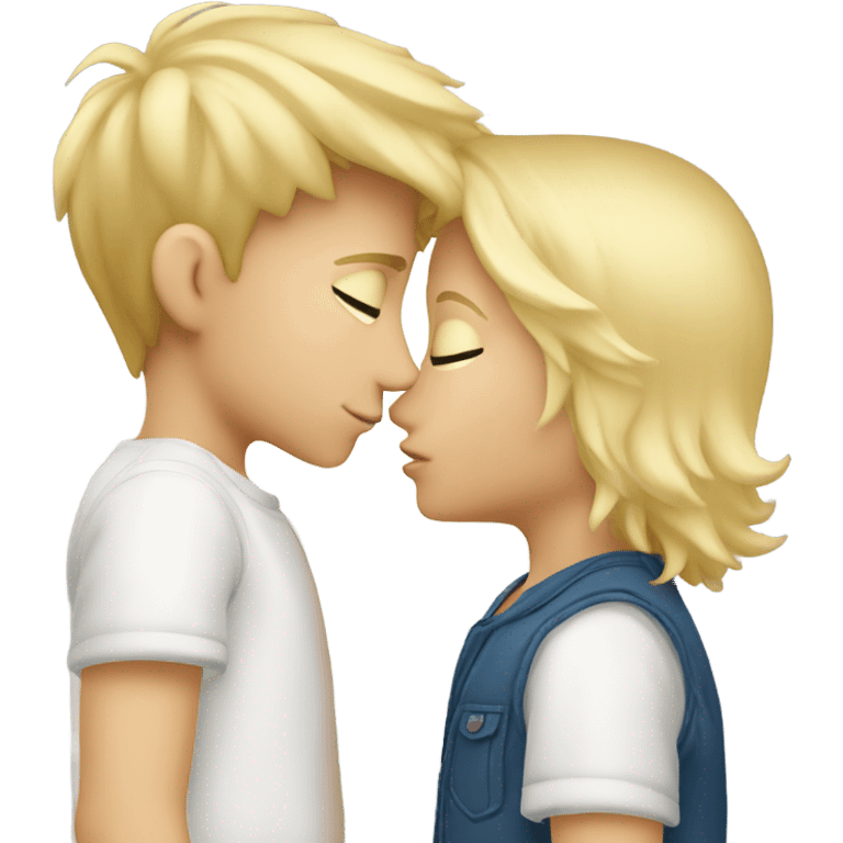 Blonde boy kissing blonde boy emoji