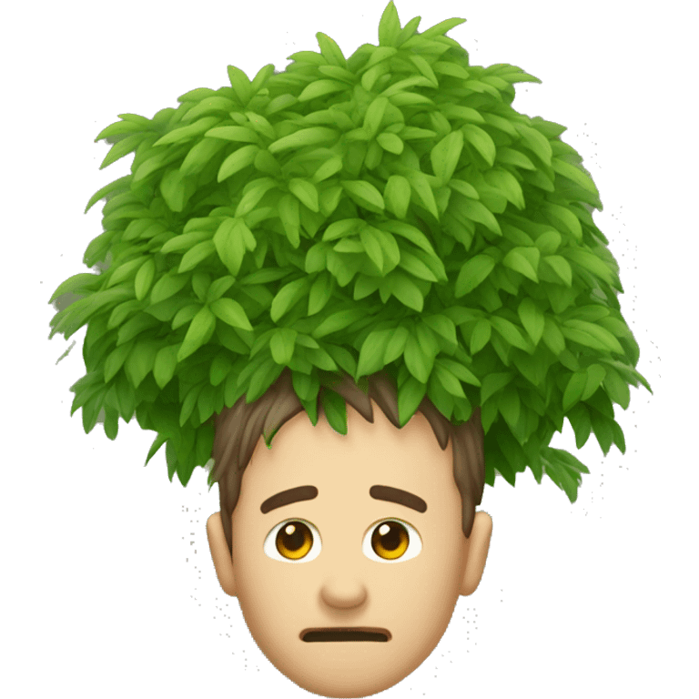 Head poaking from a bush emoji