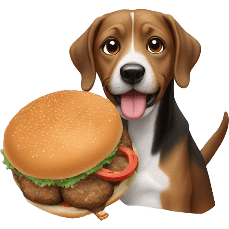 A dog eating a kabab emoji