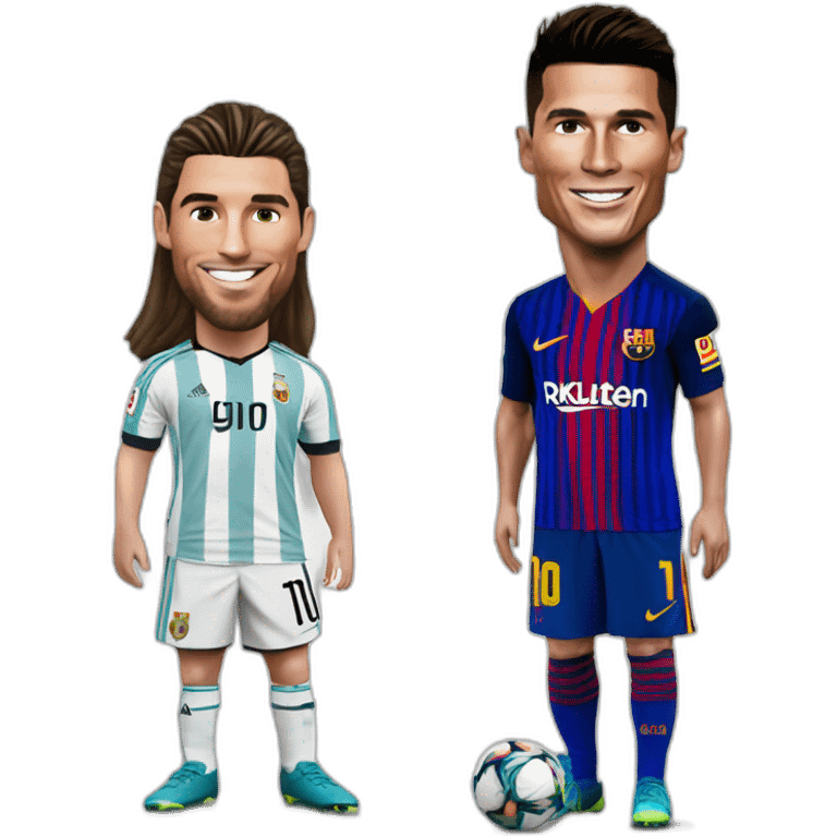 cristiano ronaldo con leo messi emoji