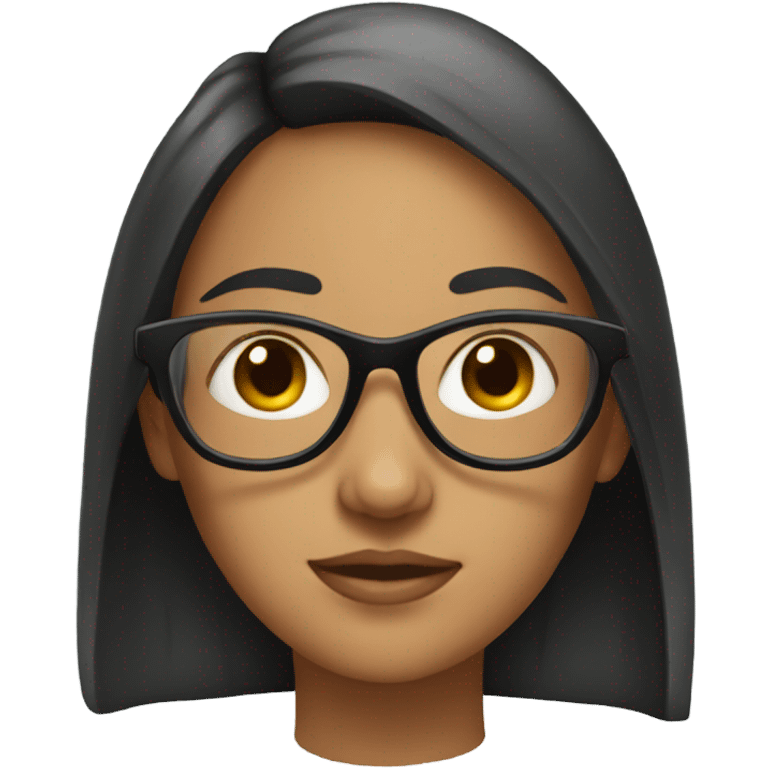 girl with glasses and reflection emoji