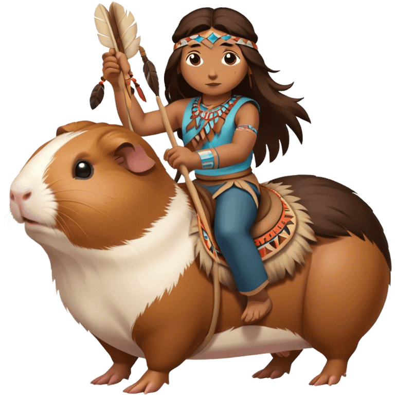 Native American riding Guinea pig  emoji