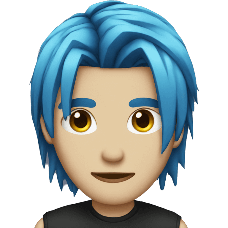 emo guy blue hair  emoji