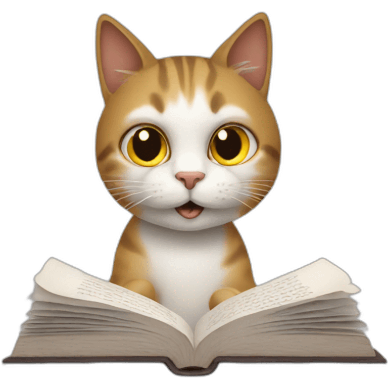 Cat reading emoji