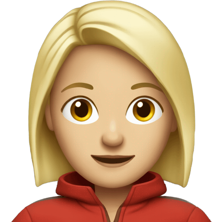 Blonde woman in red Volkswagen  emoji