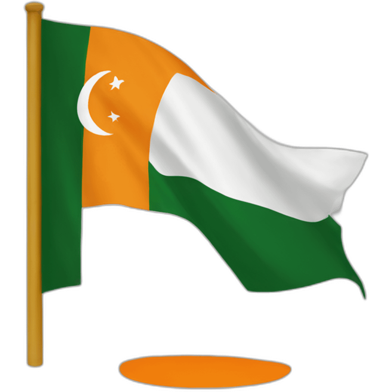 Pakistan flag orange emoji