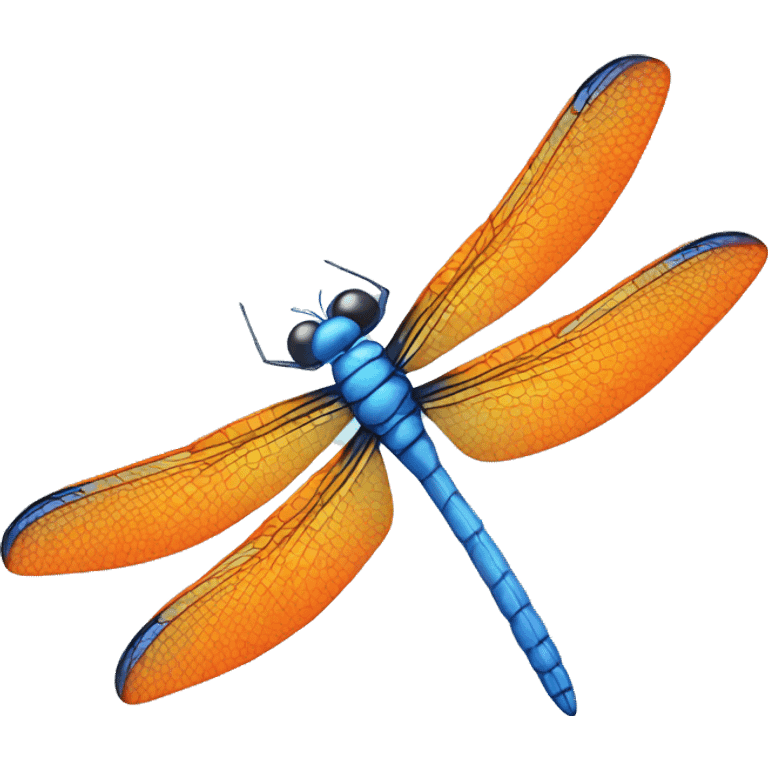 Orange blue dragonfly emoji