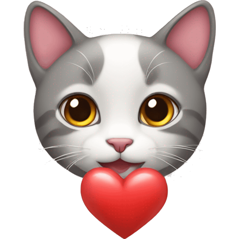 cute cat with heart emoji