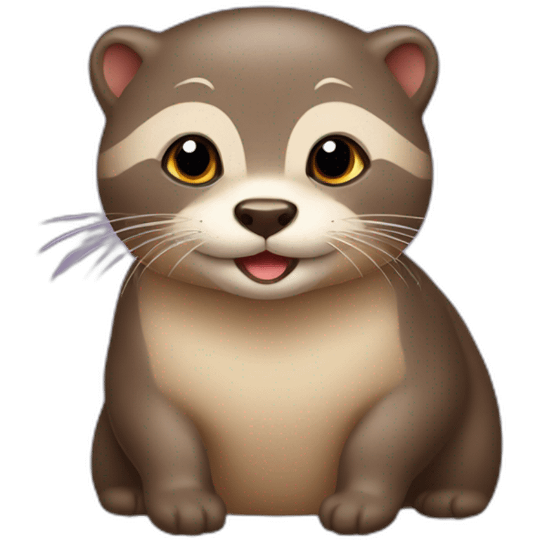 Loutre sur un chat emoji