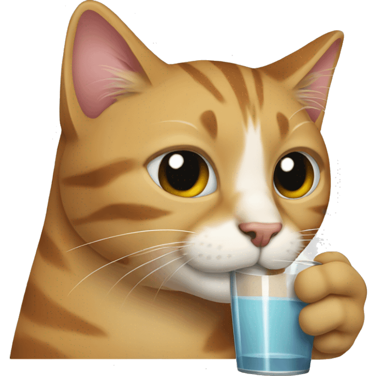 cat drinking emoji