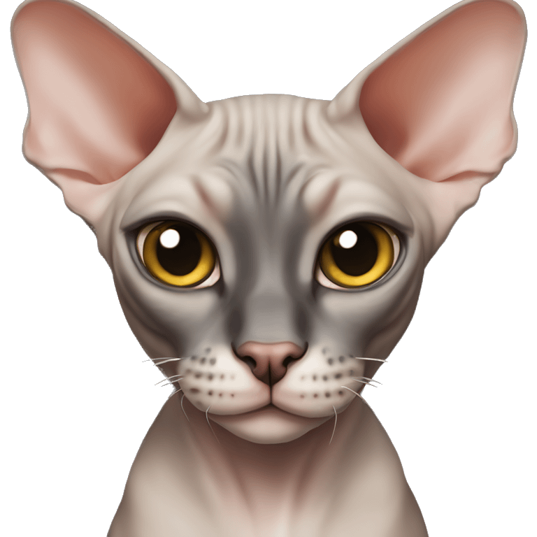 Čierna Sphynx cat  emoji