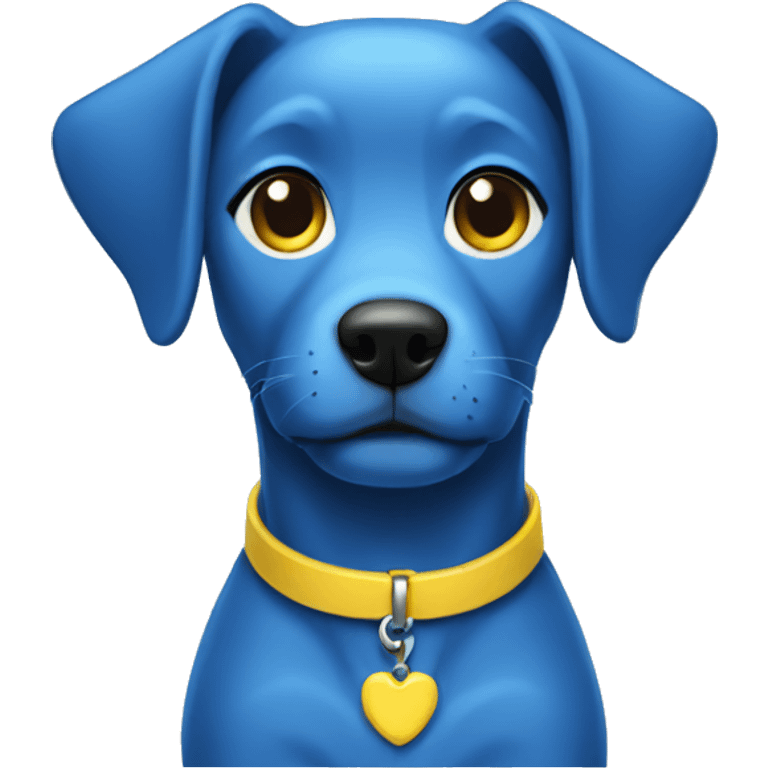  blue female dog with yellow collar emoji