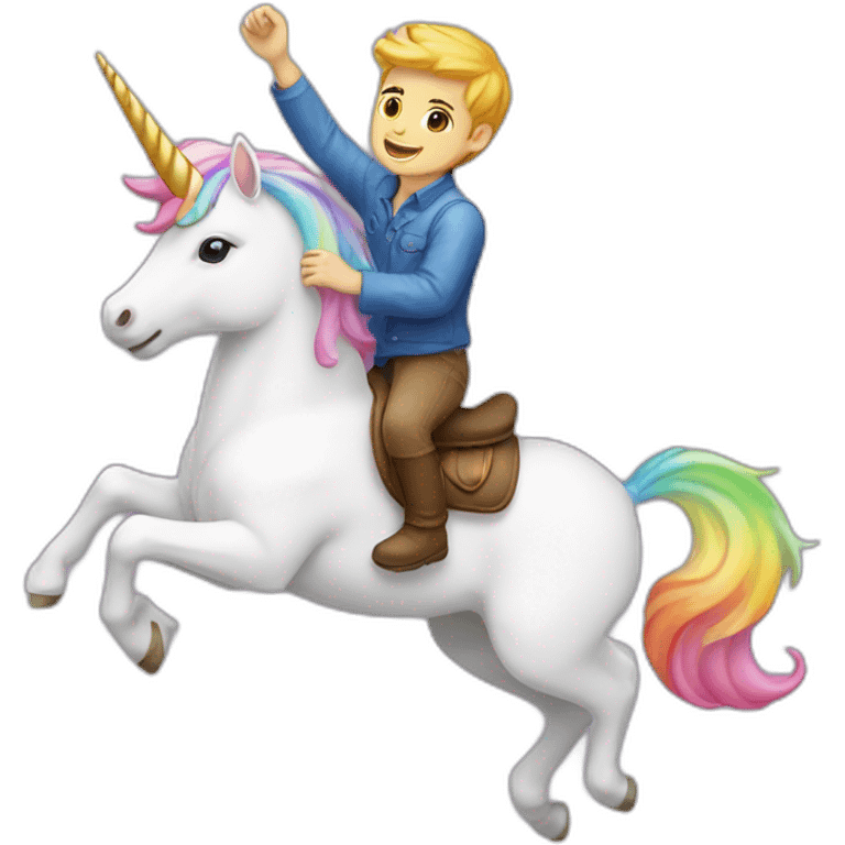 white-boy-riding-on-colorful-unicorn emoji