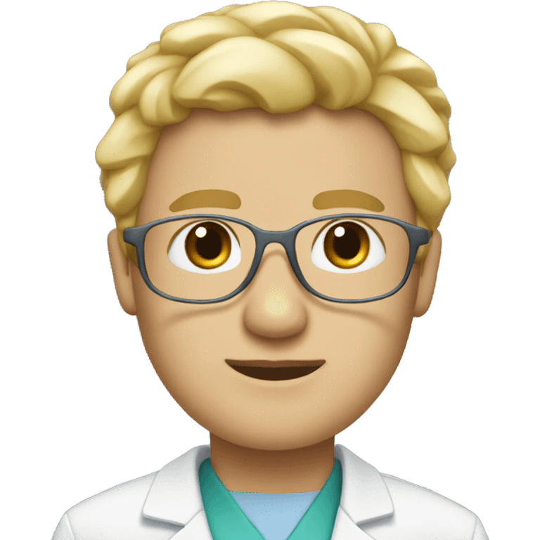 Neurosurgeon with glasses and blond hair emoji