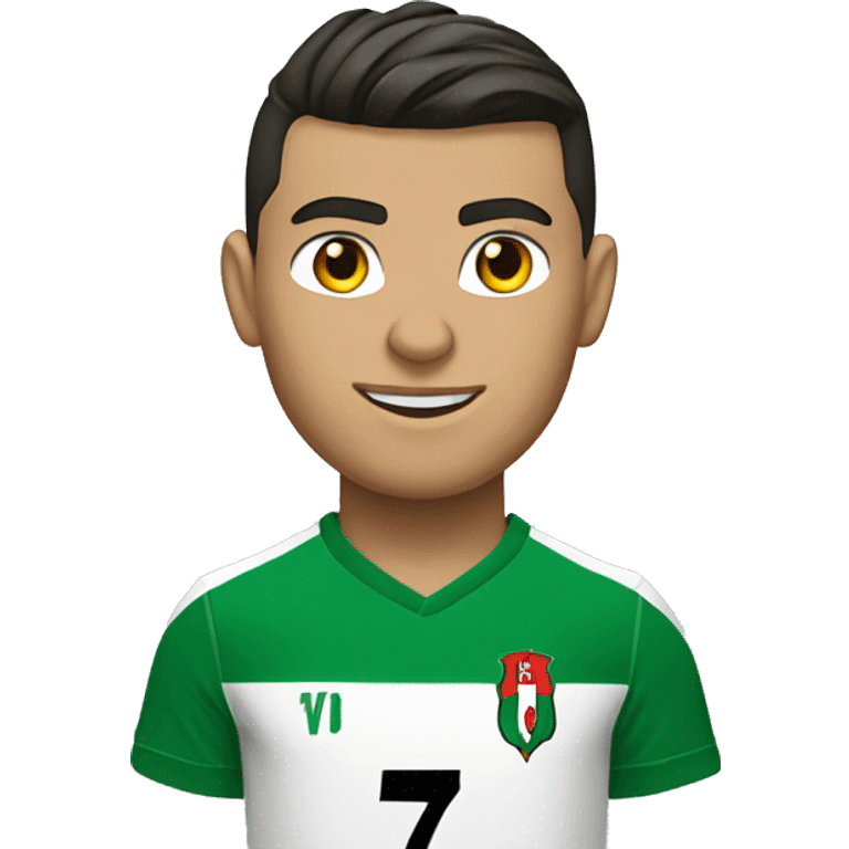 Cristiano Ronaldo wearing the Algerian football t-shirt number 7 emoji