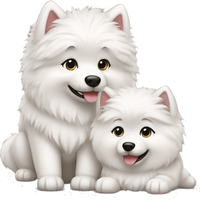 samoyed boy and girl emoji