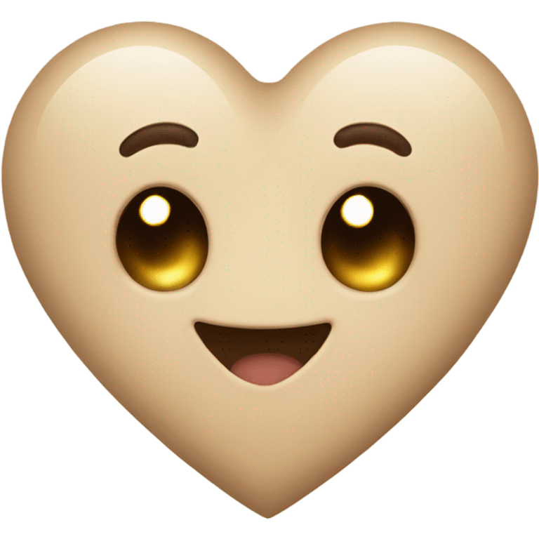 Beige, cute heart  emoji