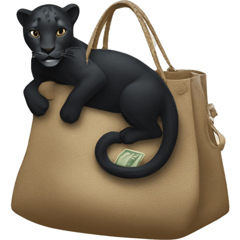 the black leopard waves hold a turkish lira bag emoji