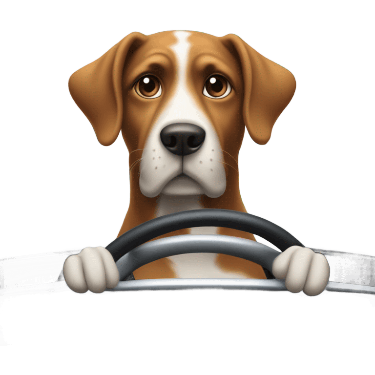 Dog driving car emoji